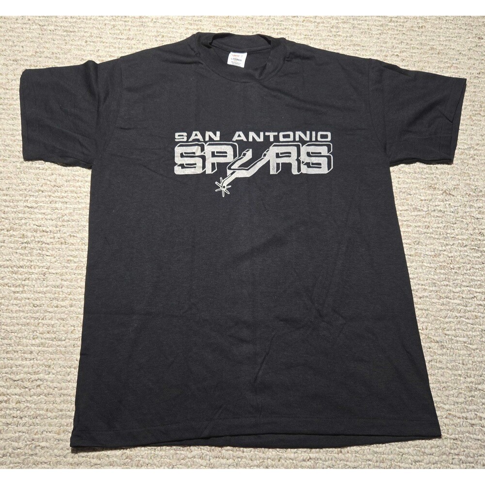 Sport-T By Stedman NBA San Antonio Spurs Single Stitch Tshirt Black Silver Large